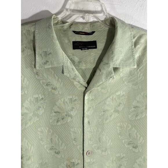 Greg Norman Pale Green Hawaiian Leaf Print XL Men’s Shirt Button Up Camp Casual - Picture 9 of 9